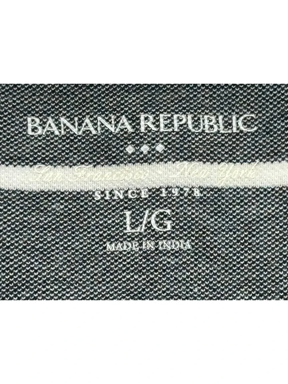 Banana Republic 1/4 Button 100% Cotton Polo Shirt Gray Men L